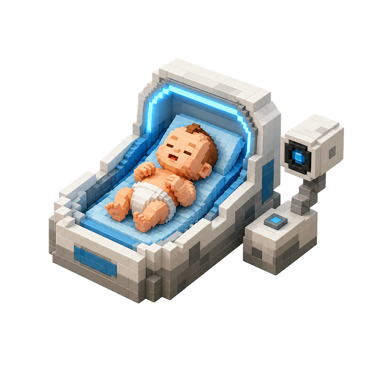 赤ちゃんの3Dスキャンを表したイラスト